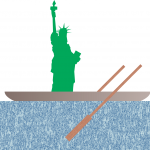 Lady Liberty in Boat